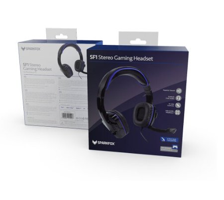 SF1 Stereo Gaming Headset with Microphone, 3.5mm Jack for PS4, PS5, Xbox One, Series X, Switch, PC - Blue
