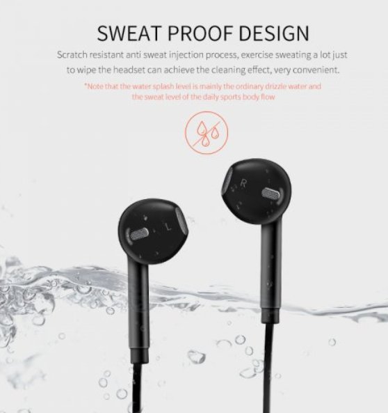 Bluetooth 4.1 Earbuds with Mic Sport Stereo Headset Earphones - Black