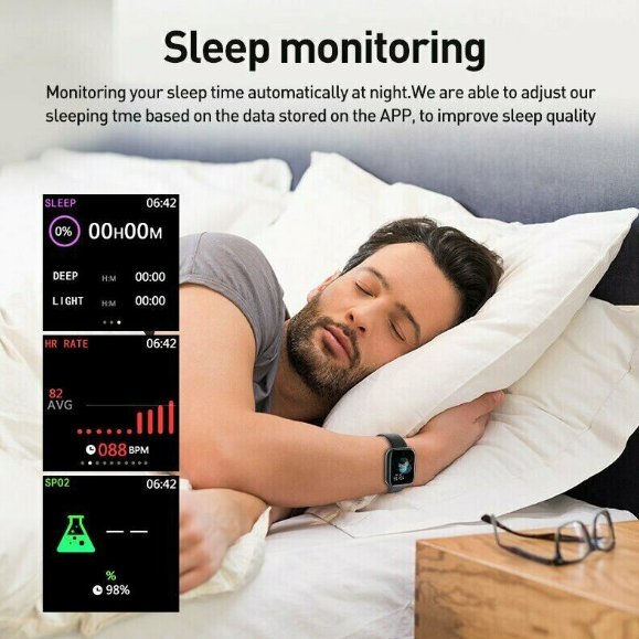 Bluetooth Smartwatch with Heart Rate Monitor, Fitness Tracker