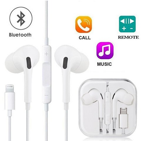 Bluetooth Wired Earphones for Apple iPhone with Mic and Volume