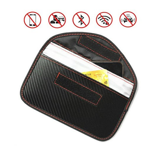 Carbon Fiber Signal Blocker Shielding Bag for Cellphone Car Remote