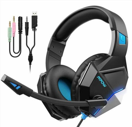 MPOW EG10 Gaming Headset Stereo Mic HeadPhones 3D - Blue
