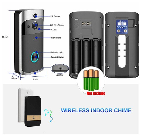 Smart Wireless Wifi Video Doorbell Free Hole Anti-theft Monitoring Doorbell