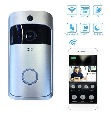 Smart Wireless Wifi Video Doorbell With PIR Infrared WLAN Night Vision